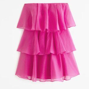 Abercrombie Organza Tiered Strapless Mini Dress - XS Tall